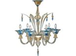 Casa Padrino Lampadario In Cristallo Barocco Oro/Blu Ø 75 X H. 90 Cm - Italy