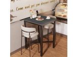 Wisfor Tavolo Da Bar Tavolo Da Cucina, Tavolo Da Pranzo In Marmo, Tavolo Da Bar Per Sala Da Pranzo, Cucina, Sala Feste, Con Struttura In Metallo, 70X70X105Cm, Grigio Scuro