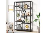Libreria Tribesigns, Libreria Etagere Industriale A 5 Livelli, Espositore Indipendente, Con 9 Ripiani Aperti, Grigio