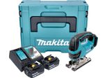 Makita Djv 180 Rgxj Seghetto Alternativo A Batteria 18 V 135 Mm + 2X Batteria 6,0 Ah + Caricabatteria + Makpac