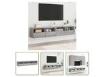 The Living Store Pensili Tv 2 Pz. Grigio Sonoma 80X30X30 Cm Materiale A Base Di Legno