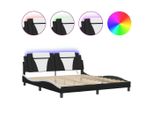 Vidaxl "Viana"" Struttura Letto Con Led Senza Materasso Bianco E Nero 180X200 Cm"