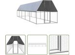 The Living Store Gabbia Per Polli Da Esterno 2X10X2 M Acciaio Zincato