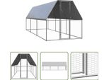 The Living Store Gabbia Per Polli Da Esterno 2X6X2 M Acciaio Zincato