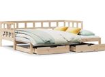 Vidaxl Letto Da Giorno Allungabile Con Cassetti Senza Materasso 80X200 Cm