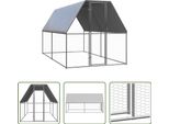 The Living Store Gabbia Per Polli Da Esterno 2X4X2 M Acciaio Zincato