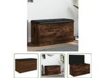 The Living Store Panca Con Contenitore In Rovere Fumé 82X42X45 Cm Materiale In Legno