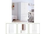 The Living Store Armadio Alta Bianco 90X55X170 Cm In Legno Di Pino Massiccio