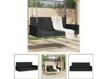 The Living Store Panca Pensile Nera 119X56X48 Cm Poly Rattan