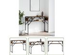The Living Store Consolle Con Ripiano In Rovere Fumé 105X30X75Cm Materiale In Legno