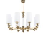 Casa Padrino Lampadario Barocco Ottone Con Patina / Bianco Ø 69 X H. 70 Cm