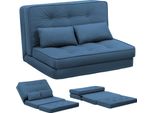 Comhoma Poltrona Relax Divano Da Terra Poltrona Da Terra Pieghevole Con Funzione Letto Divano Pigro, Imbottito Con Schienale Regolabile A 5 Livelli Blu