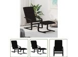 The Living Store Poltrona Relax Con Poggiapiedi In Tessuto Nero