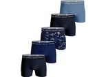 BjÖRn Borg Boxer Da Uomo, Confezione Da 5 - Boxer In Cotone Elasticizzato, Pantaloni, Cotone, Logo In Vita Blu Scuro/Blu Xl