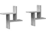 Vidaxl Mensole Da Parete 2 Pz. Grigio Sonoma 38X12X38 Cm Materiale A Base Di Legno