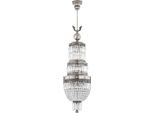 Casa Padrino Lampadario Barocco In Cristallo Argento Ø 30 X H. 120 Cm