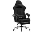 Gtplayer Sedia Da Ufficio Sedia Da Gioco Poltrona Da Gioco In Tessuto Sedia Da Gioco Ergonomica Con Poggiapiedi, Poggiatesta Cuscino Lombare, Sedia Da Gioco Imbottita, Nero