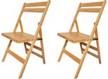 Set Di 2 Sedie Pieghevoli In Bambù - 79 X 44 Cm Sedia Da Cucina Pieghevole In Legno