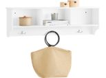 Sobuy FHK35-W Appendiabiti Da Parete Appendiabiti Da Corridoio Ganci Per Cappotti Appendiabiti Con 3 Ganci Appendiabiti Bianco Wd Circa 100X30X20Cm