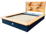 Axi Lina Sabbiera In Legno, Sabbiera Con Vassoio D'acqua E Parete Di Gioco | Sabbiera Con Parete Di Gioco Dotata Di Imbuti E Ripiani | Coperchio Incluso Telo Di Fondo Incluso - 114 X 91 X 58 Cm