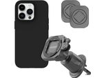 Supporto Per Cellulare Da Auto Accezz Easylock - Custodia Inclusa Per Iphone 14 Pro - Griglia Di Ventilazione - Ruotabile Di 360 Gradi - Nero