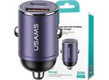 Usams ŁAd. Usams. 1Xusb+1Xusb-C C38 30Wpd Carica Rapida Con Anello Incorporato Viola/Viola Cc206Cc02 (Us-Cc206)