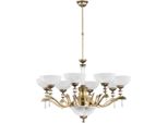 Casa Padrino Lampadario In Cristallo Barocco Ottone Con Patina / Bianco Ø 88 Cm