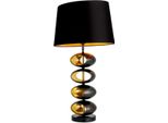 Casa Padrino Lampada Da Tavolo Con Paralume Nero/Oro Ø 16 X H. 69 Cm