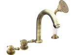 Labe - Miscelatore Per Vasca A 4 Fori, Ottone Vecchio (Bronzo) L462.0PSM, Rav SlezáK