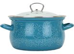 Belis Pentola Smaltata Con Coperchio In Vetro Flower 20 Cm/3,6L
