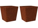 Vidaxl Fioriera 2 Pezzi 50X50X50 Cm Acciaio Resistente Alle Intemperie