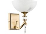 Casa Padrino Lampada Da Parete In Cristallo Barocco Ottone Con Patina / Bianco H. 21 Cm