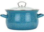 Belis Pentola Smaltata Con Coperchio In Vetro Flower 16 Cm/2,0L