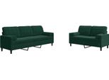Vidaxl Set Di Divani A 2 Pezzi Con Cuscini E Imbottiture In Velluto Verde Scuro