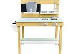Axi Puck Cucina Di Legno Per Bimbi, Cucina Di Fango, Sabbia E Acqua, Cucina Bimbi Per Esterni | Incl. Set Di Accessori Da 6 Pezzi | Cucina Giocattolo 80 X 33 X 88 Cm - 100% Legno Hemlock