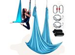 Set Di Amache Per Yoga Aereo 5 X 2,8 M, Blu - Altalena Per Yoga Aereo - Amaca Per Yoga 1000 Kg Di Portata Massima - Calze Da Yoga E Moschettone In Acciaio - Esercizi Antigravitazionali. Capacità Di Carico - Calze Da Yoga E Moschettone In Acciaio Inclusi - Esercizi Antigravitazionali