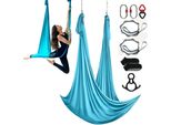 Set Di Tappetini Galleggianti Per Yoga Aereo 10 X 2,8 M, Altalena Per Yoga Aereo Blu, Altalena Amaca Per Yoga Aereo Per Interni 1000 Kg Di Portata Massima. Capacità Di Carico, Inclusi Calzini Da Yoga, Moschettone In Acciaio E Girella In Alluminio.