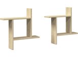 Vidaxl Mensole A Muro 2 Pezzi Rovere Sonoma 50X12X50 Cm Materiale A Base Di Legno