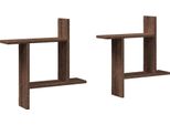 Vidaxl Mensole A Muro 2 Pz. Aspetto Rovere Marrone 50X12X50 Cm Materiale A Base Di Legno