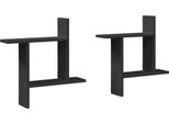 Vidaxl Mensole A Muro 2 Pezzi Nero 50X12X50 Cm Materiale A Base Di Legno
