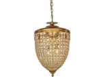 Casa Padrino Lampadario Barocco In Cristallo Oro Ø 38 X H. 65 Cm - Luci Barocche
