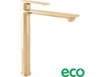 Nil Miscelatore Monocomando Alto Per Lavabo In Ottone Dorato Senza Sifone H. 26,1 Cm