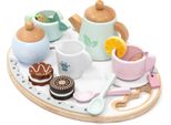Umu® Set Da Tè Per Bambini Con Vassoio In Legno 20 Pezzi - Set Da Colazione Per Bambini Di 2, 3, 4 E 5 Anni