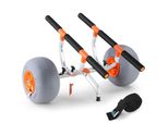 Carrello Per Kayak Carrello Per Canoe In Lega Di Alluminio - Caricabile Fino A 160 Kg - Con Ruote In Gomma Da 30 Cm - Regolabile Da 170 A 440 Mm - Per Un Comodo Trasporto Di Barche, Kayak E Canoe - Carrello Robusto Con Funzione Di Carrello Da Surf.