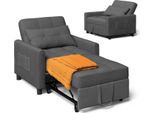 Divano Letto Bealife AR24, Poltrona Letto Convertibile 3 In 1, Lettino Con Funzione Letto, Con Cuscini, Grigio Scuro
