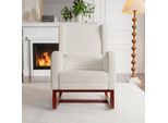 Cdglobal Sedia A Dondolo Poltrona Swing Poltrona Da Salotto Poltrona Relax Poltrona A Dondolo Per Camera Da Letto, Beige