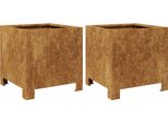 Vidaxl Fioriera 2 Pezzi 30X30X30 Cm Acciaio Resistente Alle Intemperie