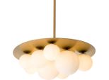 Casa Padrino Lampadario Finitura Ottone Antico / Vetro Bianco Ø 70 Cm X H. 28 Cm