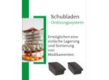 Novaliv 4X Organizzatore Per Medicinali Grande - 25 X 16 Cm Grigio Antracite Con Divisorio Scatola Per Medicinali Contenitore Per Pillole Scatola Per Cerotti Scatola Per Medicinali Contenitore Per Bendaggi Contenitore Per Vitamine