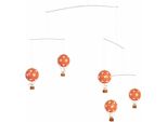 Authentic Models Mobile Flying The Skies Hearts Rosso, Decorazione Da Appendere, Palloncino, Rattan / Carta / Plastica, AP134